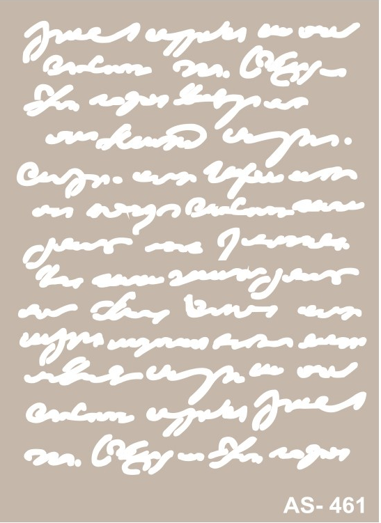 Plantilla Stencil 21 x 30 cm. -Texto Manuscrito- Cadence