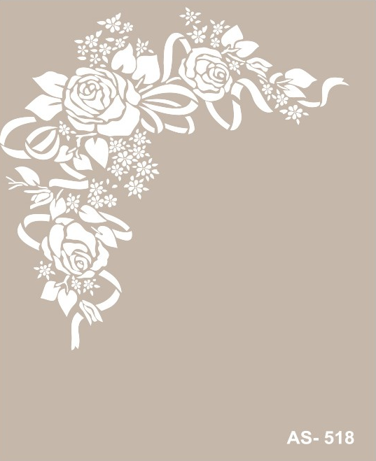 Plantilla Stencil 21 x 30 cm. -Esquina de Rosas- Cadence