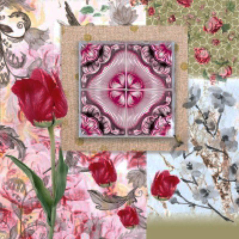Servilleta 33 x 33 cm. -Azulejo Tulipán-
