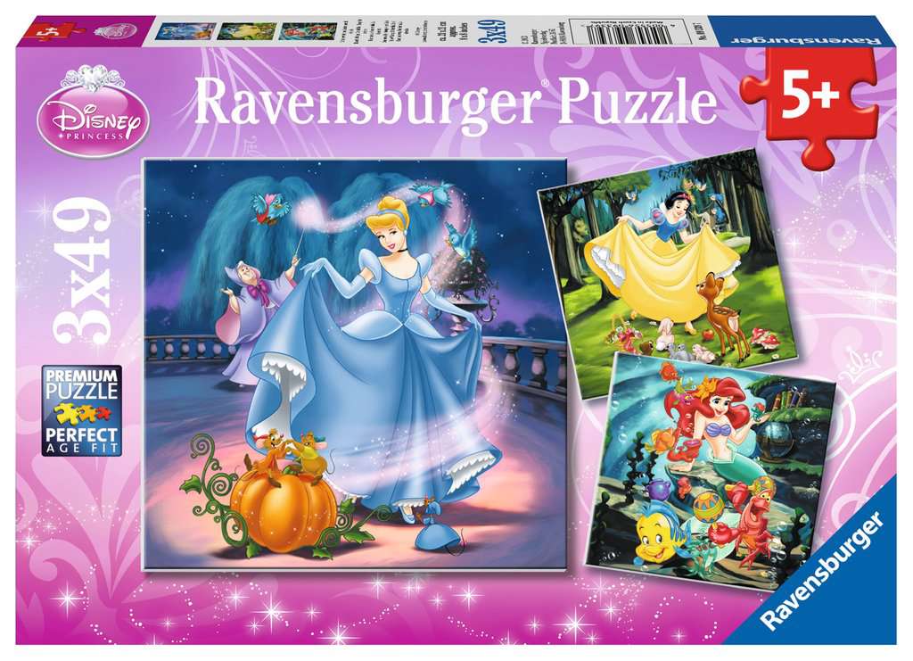 Puzzle 3 x 49 piezas -Princesas Disney- Ravensburger