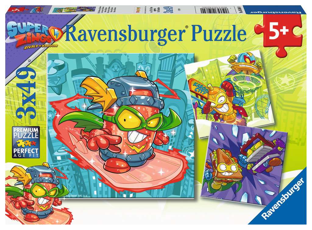 Puzzle 3 x 49 piezas -Super Zings- Ravensburger