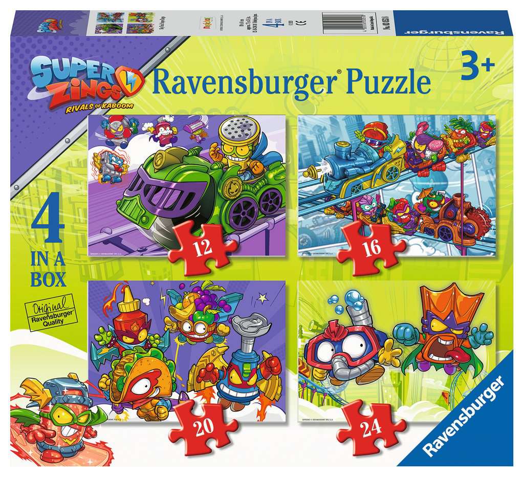 Set 4 Puzzles 12-24 Piezas -Super Zings- Ravensburger