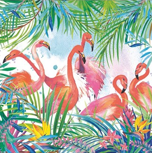 Servilleta 33 x 33cm. -Flamencos-