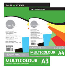 Bloc Multicolor 21 Hojas A4 21 x 29,7 cm. 120 gr. Encolado Simply Daler-Rowney