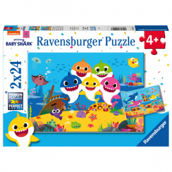 Puzzles 2 x 24 piezas -Baby Shark Ocean- Ravensburger