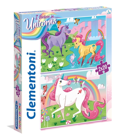 Puzzles 2 x 20 piezas -Unicornios- Clementoni