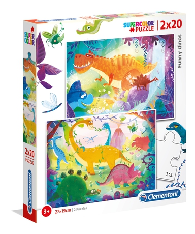 Puzzles 2 x 20 piezas -Dinosaurios- Clementoni