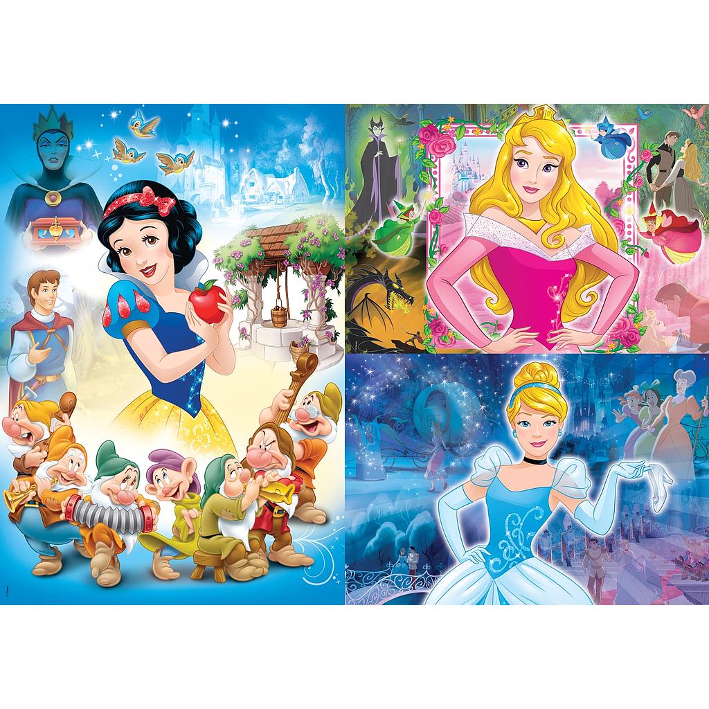 Puzzles 3 x 48 piezas -Princess- Clementoni