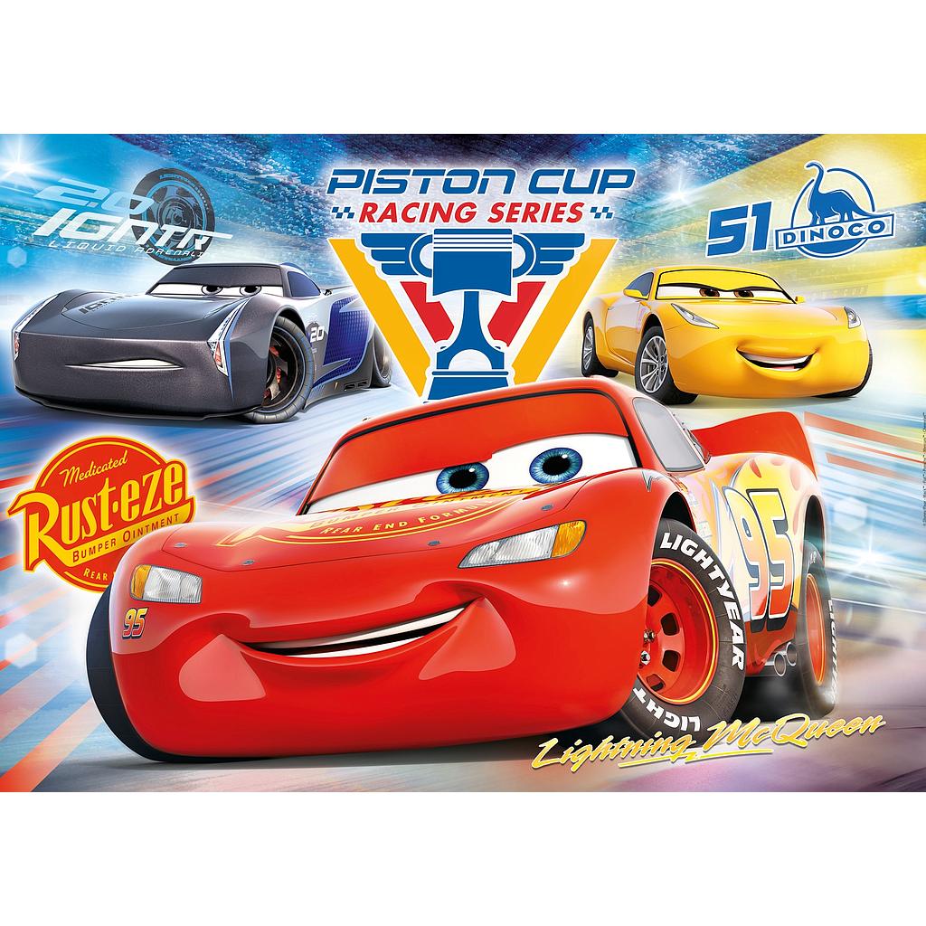 Puzzle 104 piezas -Cars: Piston Cub Legends- Clementoni