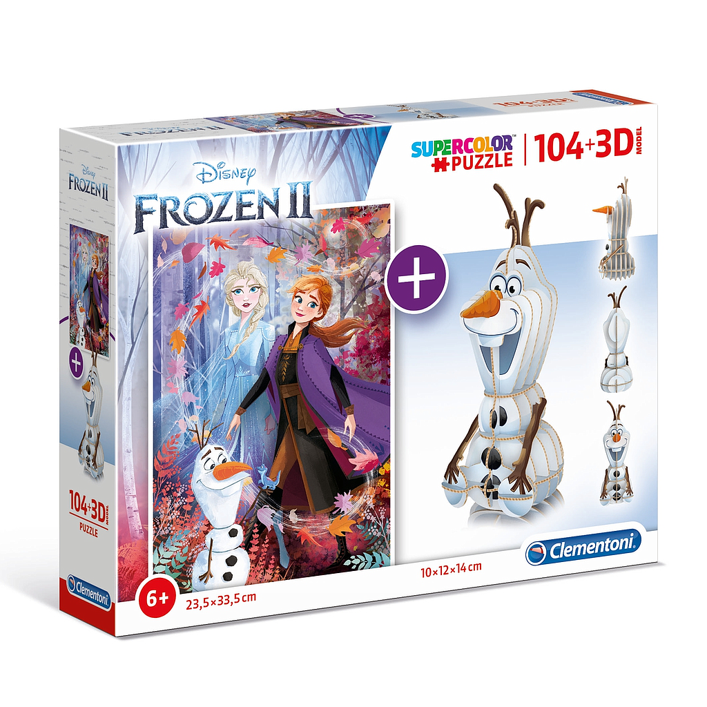 Puzzle 104 piezas + Modelo 3D -Frozen 2- Clementoni