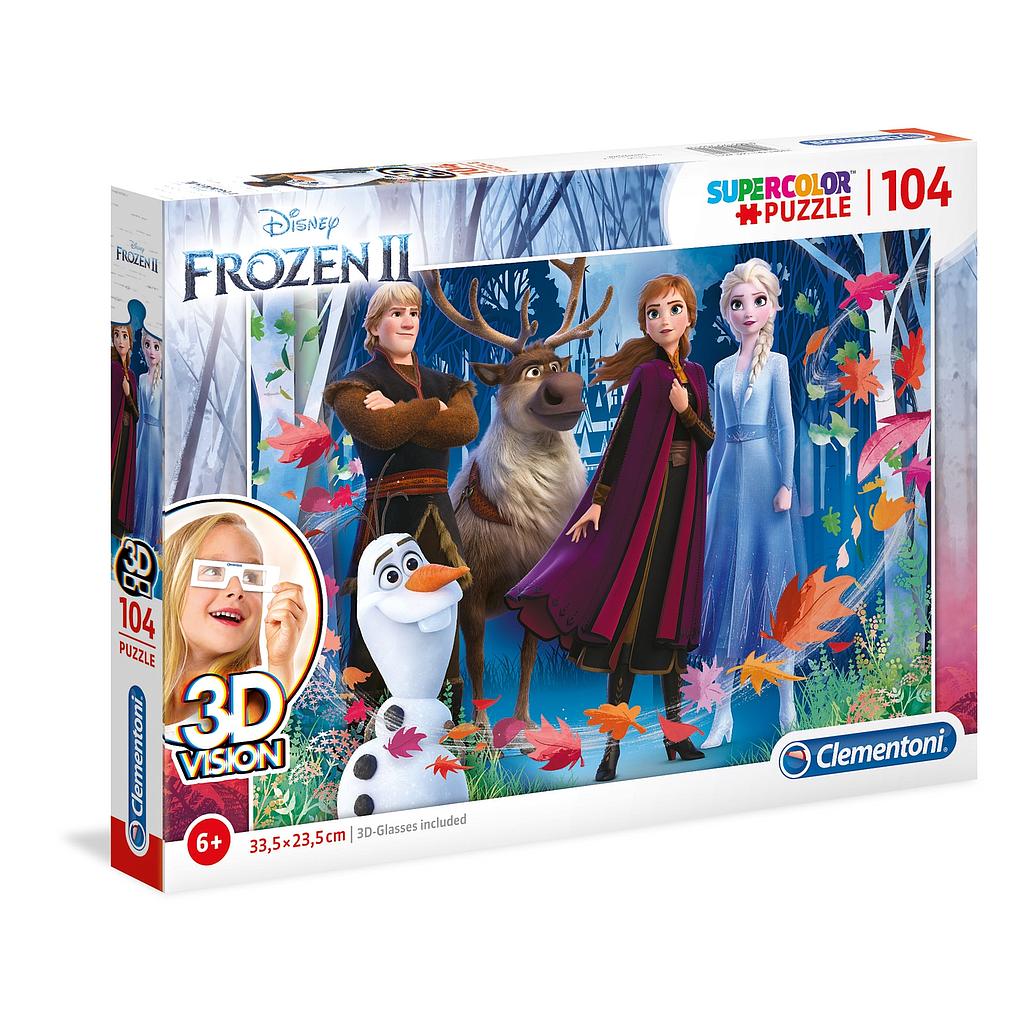 Puzzle 104 piezas Visión 3D -Frozen 2- Clementoni