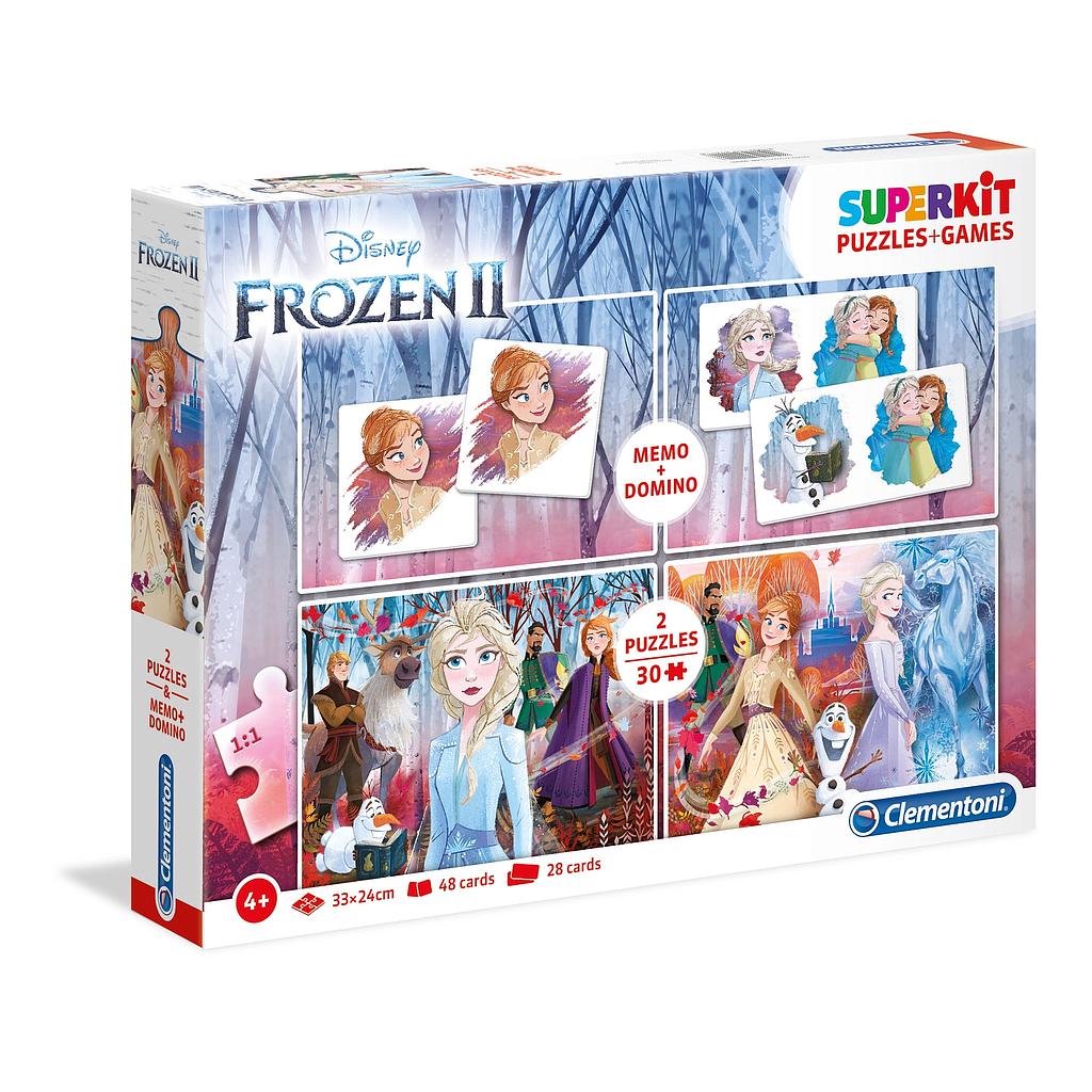 Set Puzzles 2 x 30 piezas + Memo + Dominó 60 piezas -Frozen 2- Clementoni