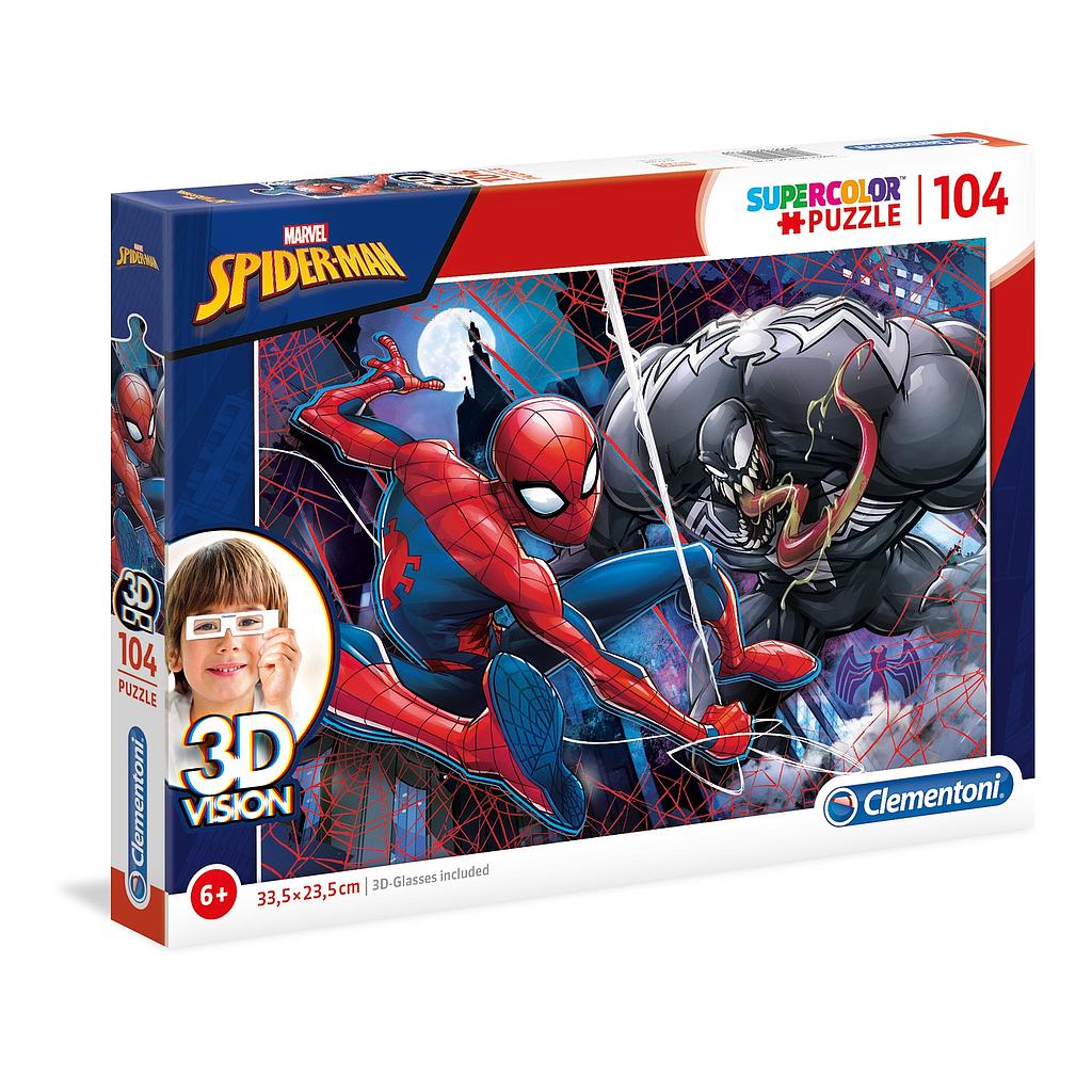 Puzzle 104 piezas Visión 3D -Spiderman- Clementoni