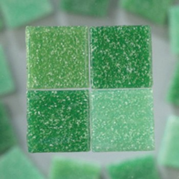 Teselas Mosaico Cristal -Verde Mix- 10 x 10 x 4 mm. 1 Kg. (1500 pzs. Aprox.)