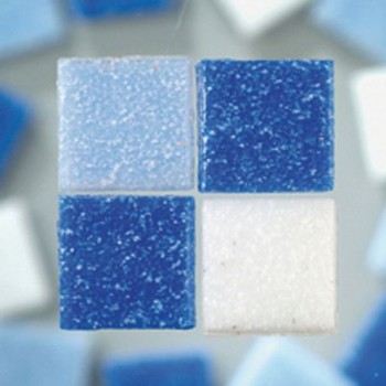 Teselas Mosaico Cristal -Azul Mix- 10 x 10 x 4 mm. 1 Kg. (1500 pzs. Aprox.)