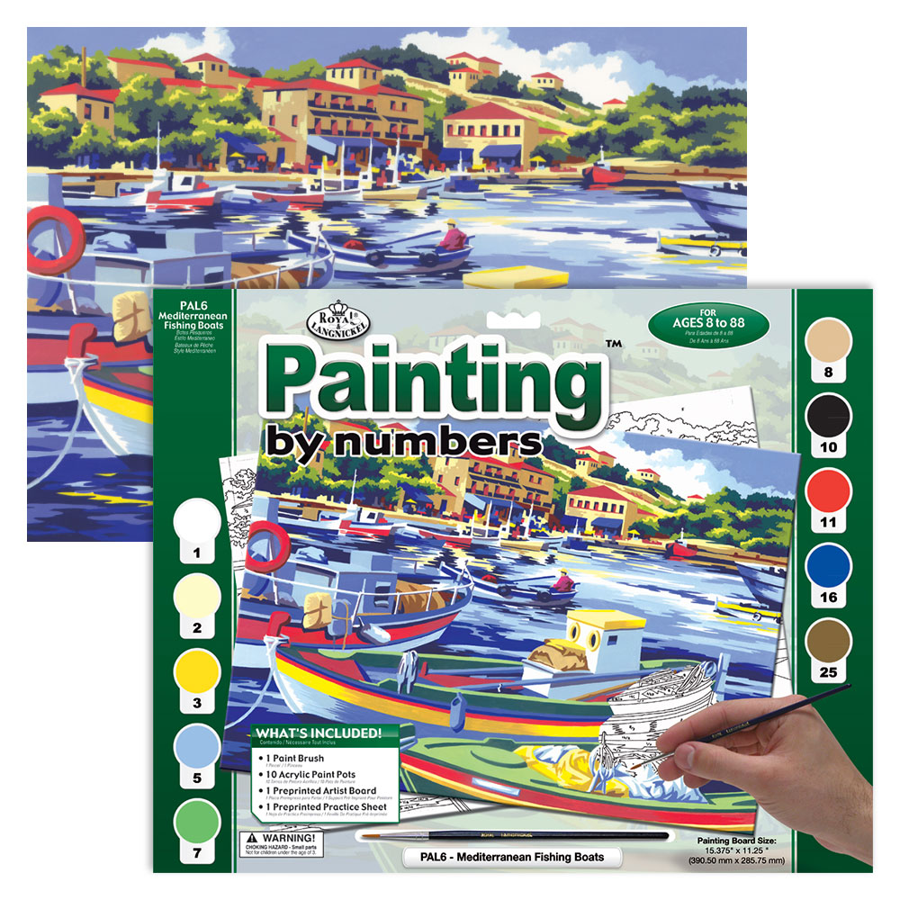 Pintar Por Números 32,4 x 40 cm. -Puerto Pesquero Mediterraneo- Royal & Langnickel