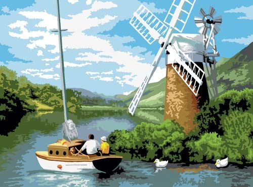 Pintar Por Números 32,4 x 40 cm. -Molino en el Río- Royal & Langnickel