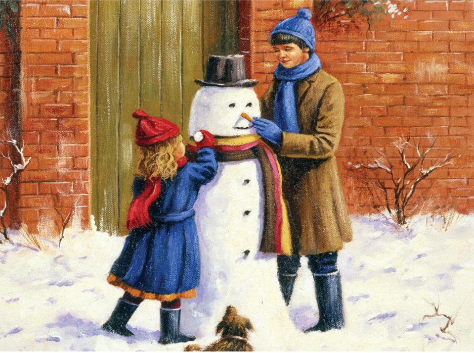 LIQUIDACION Pintar Por Números 32,4 x 40 cm. -Muñeco de Nieve- Royal & Langnickel