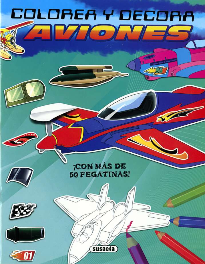 Colorea y Decora: Aviones- Susaeta Ediciones