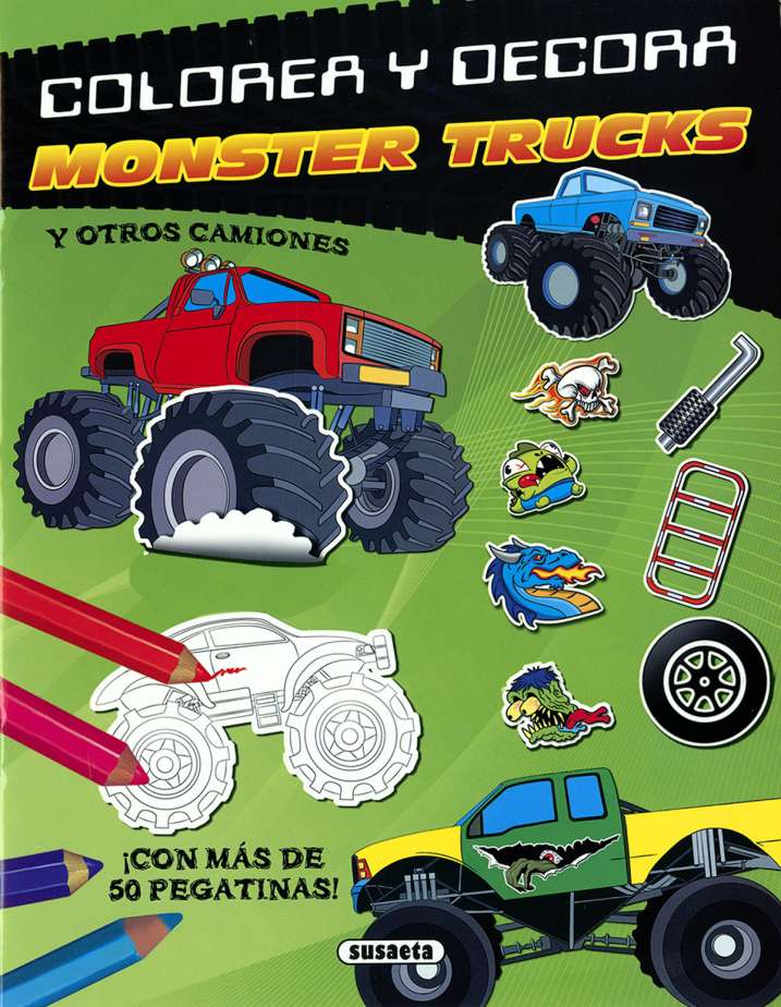 Colorea y Decora: Monster Trucks- Susaeta Ediciones