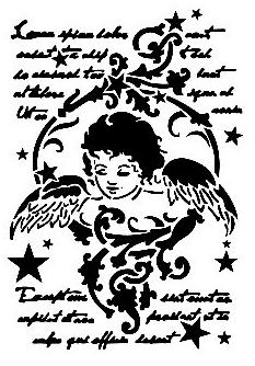Plantilla Stencil 21 x 30 cm. -Angel Navidad- Cadence