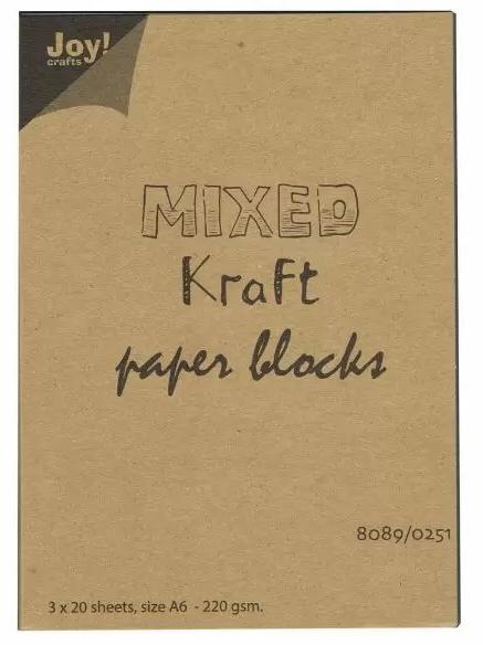 Surtido 3 x 20 Hojas Papel Kraft A6 220 gr. Joy!Crafts