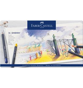 Estuche Metal Lápiz Dibujo Goldfaber 36 pzs. Creative Studio Faber-Castell