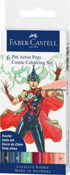 Estuche 6 Rotuladores Ilustración -Colores- Pitt Artist Creative Studio Faber-Castell