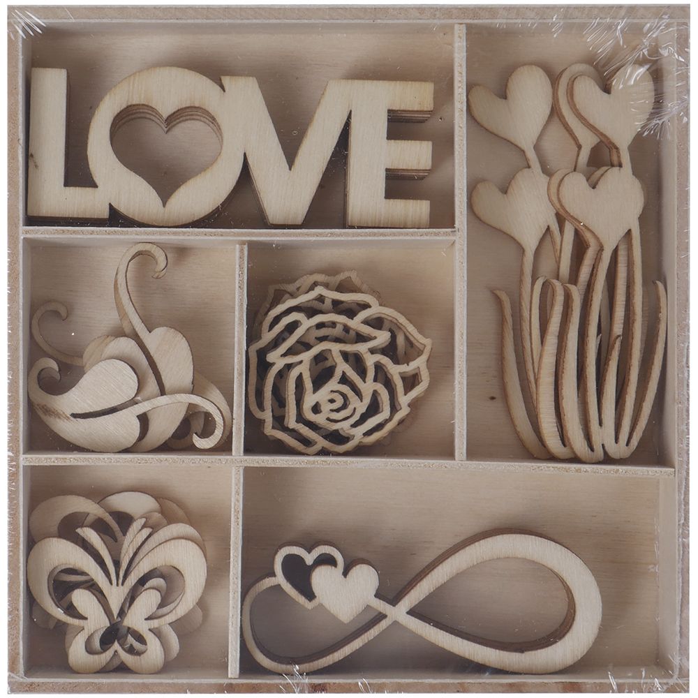 Set 30 Siluetas Madera -Amor Infinito- Artis Decor