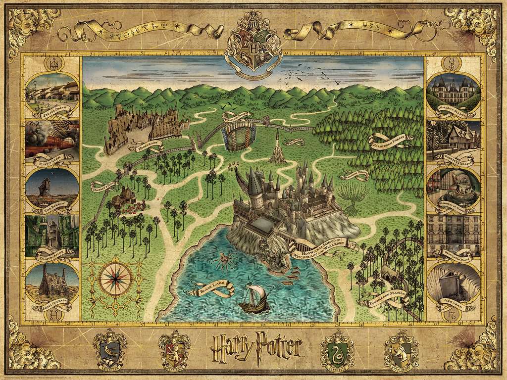 Puzzle 1500 piezas -Mapa de Hogwarts- Ravensburger
