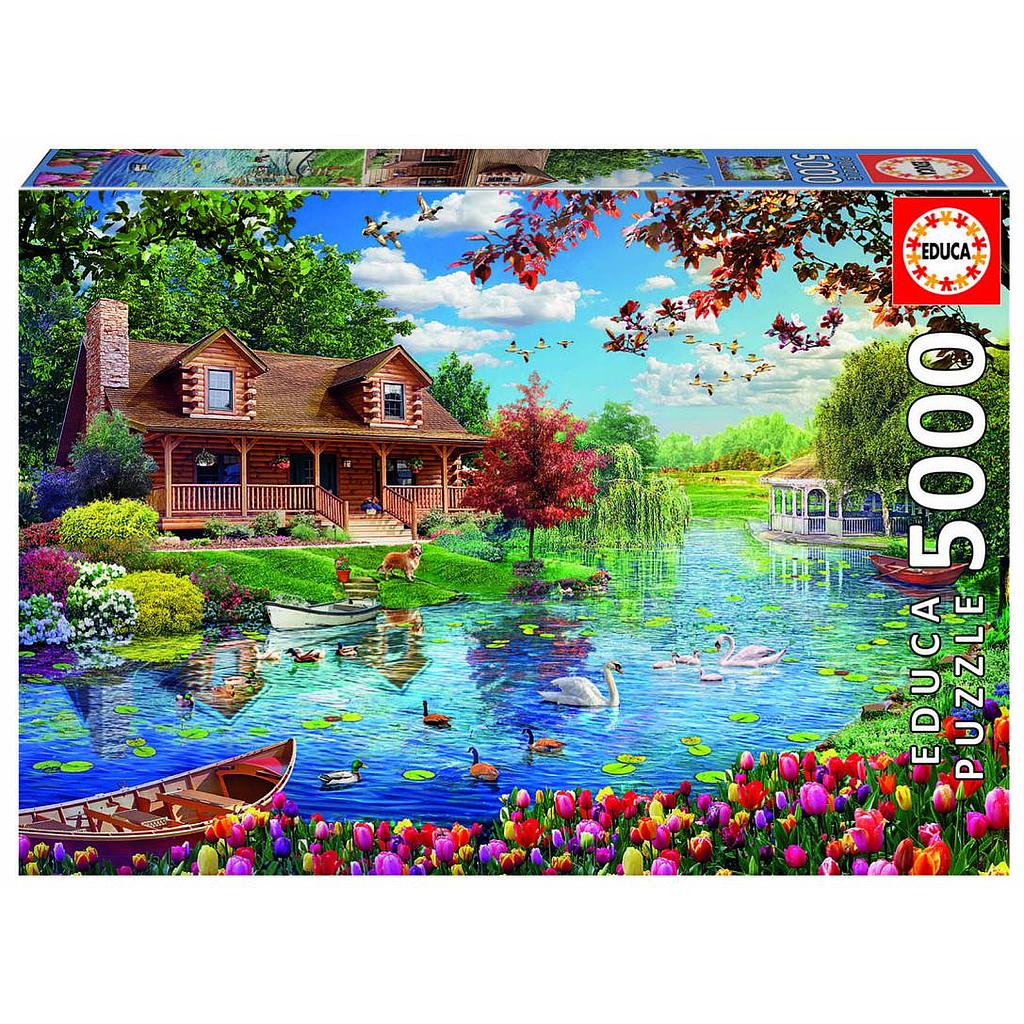 Puzzle 5000 piezas -Casita en el Lago- Educa