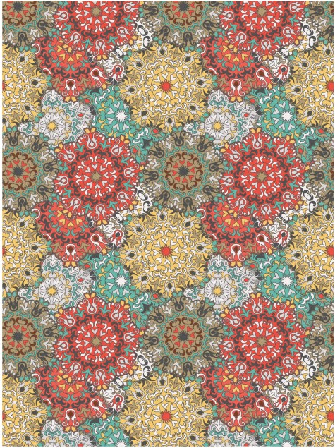 Papel Arroz Decorado 30x40 cm. -Ethnic Flores Rojas- Cadence