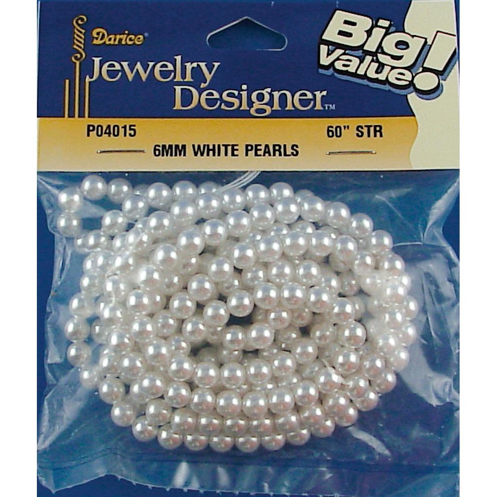 Perlas Japonesas 6 mm. Blancas (275 pzs. aprox.) Darice