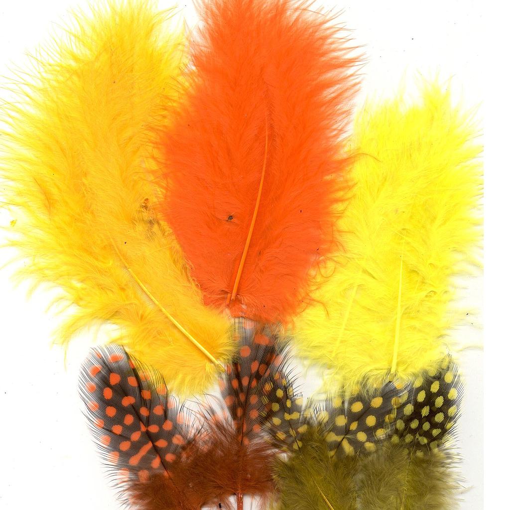 Plumas Marabú y Guinea 5-13 cm. -Easter- (18 pzs.)