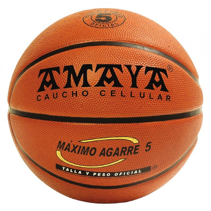 Balón Baloncesto -Talla 5- Caucho Naranja Amaya Sport