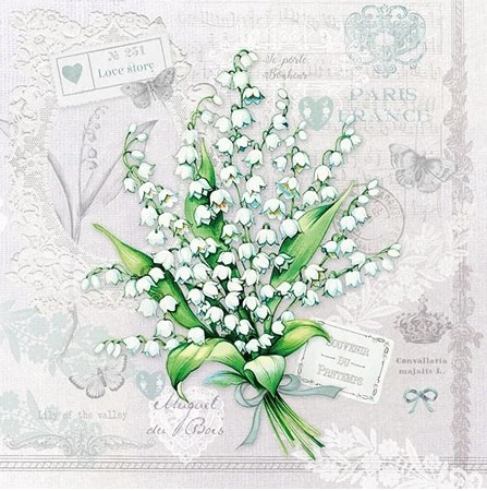 Servilleta 33 x 33 cm. -Lily of the Valley-