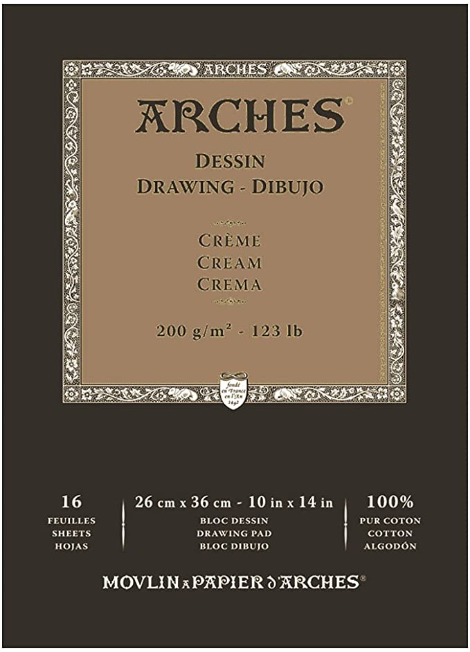 Bloc Dibujo 16 Hojas 23 x 31 cm. 200 gr. -Dessin Crème- Arches