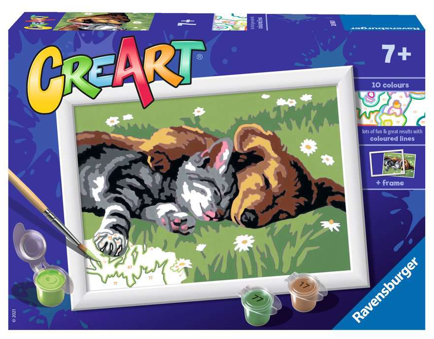 Set CreArt Pintar por Números -Gato y Perro- Ravensburger