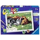 Set CreArt Pintar por Números -Gato y Perro- Ravensburger