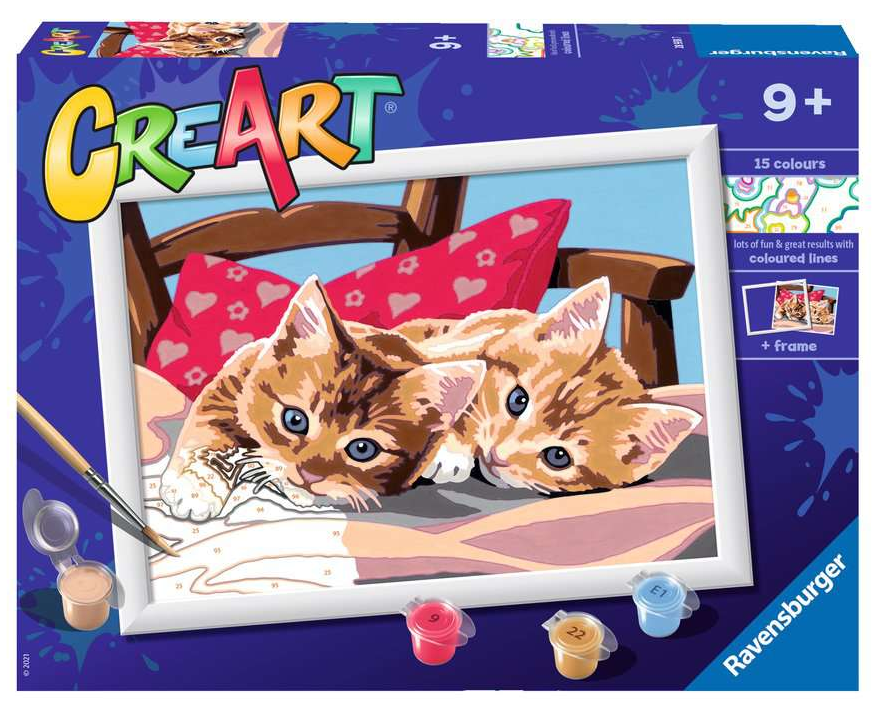 Set CreArt Pintar por Números -Gatitos en la Almohada- Ravensburger