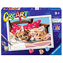 Set CreArt Pintar por Números -Gatitos en la Almohada- Ravensburger