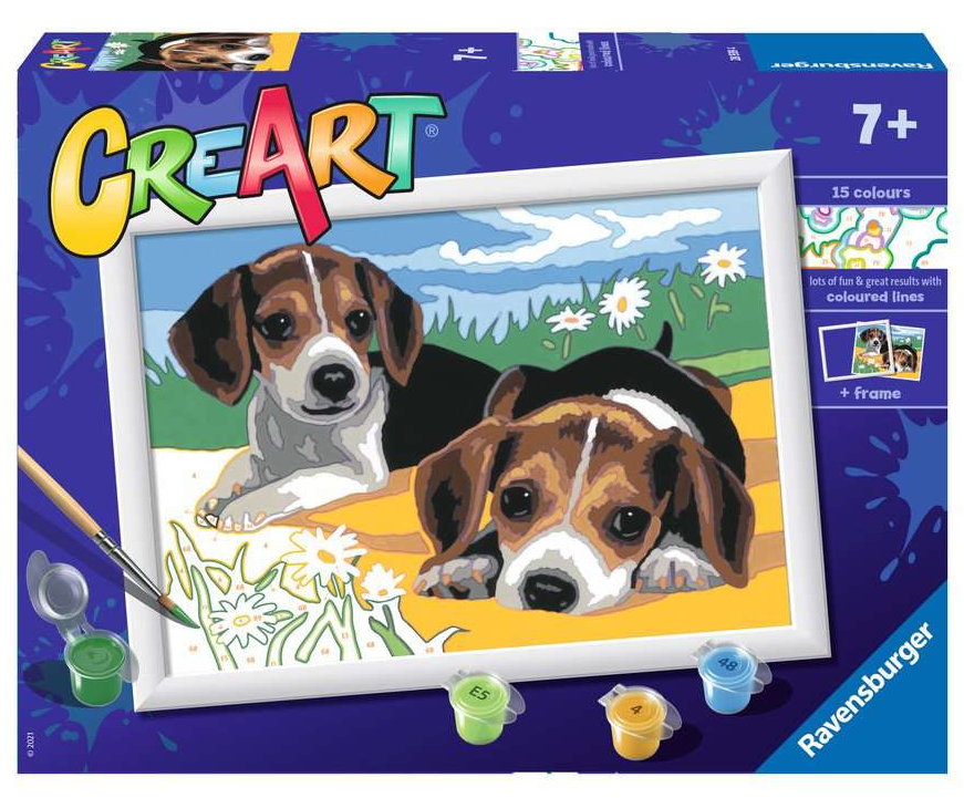 Set CreArt Pintar por Números -Cachorros Jack Russel- Ravensburger