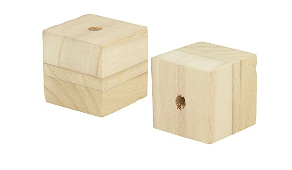 Cuentas -Cubo- Madera 45 x 45 mm. (2 pzs.) Artemio