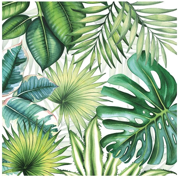 Servilleta 33 x 33 cm. -Tropical Leaves-