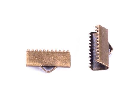 Terminal Metálico Final Pinza 16 x 6 mm. Oro Viejo