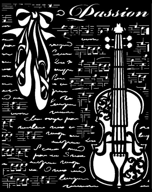 Plantilla Stencil 20 x 25 cm. - Passion Violín - Stampería