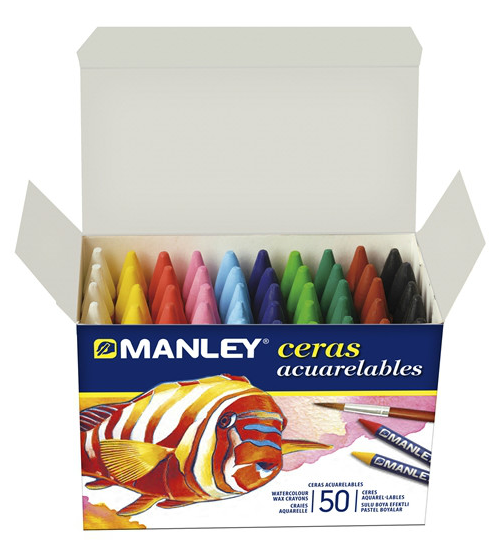 Estuche Ceras Acuarelables (5 x 10 Colores) Manley