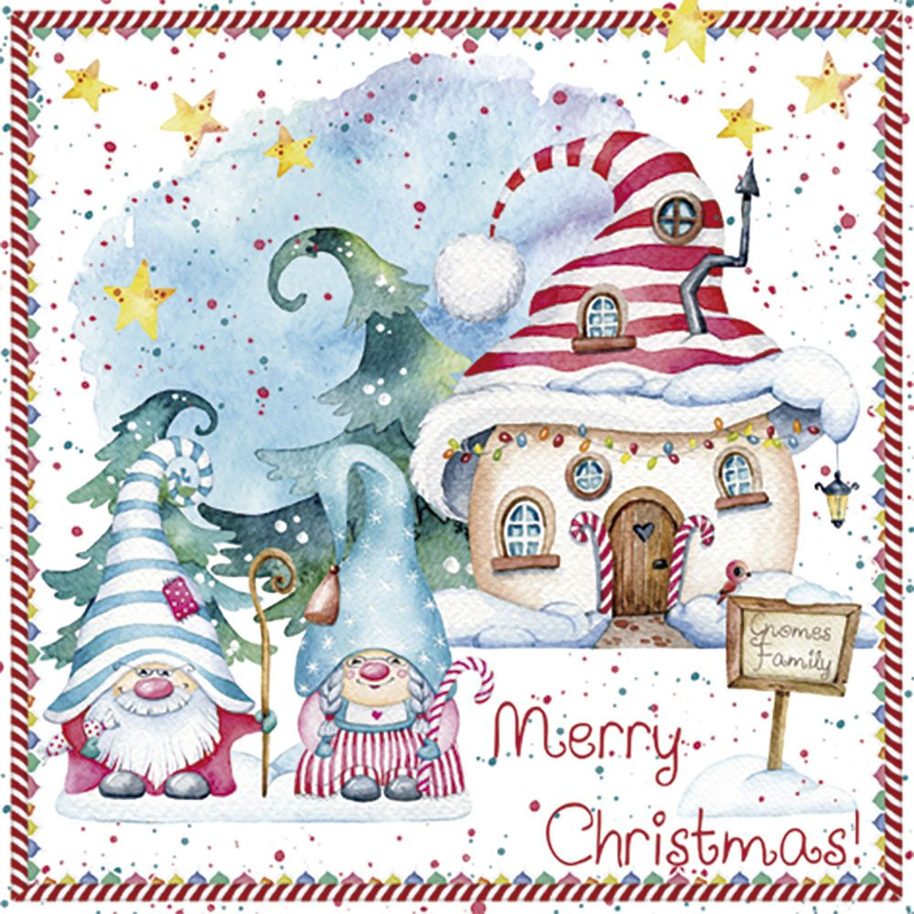 Servilleta 33 x 33 cm. -Gnom Family-