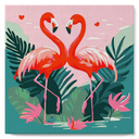 Pintar Por Números -Flamencos Rosas Tropicales- Bastidor 20 x 20 cm. Figured´Art