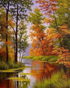 Pintar con Diamantes -Lago en Otoño- Bastidor 40 x 50 cm. Figured´Art